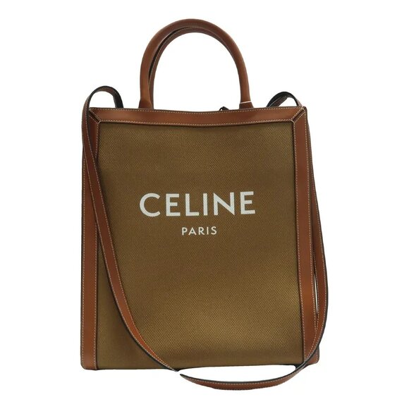 Celine Cabas Brown Canvas Satchel 1289-061925